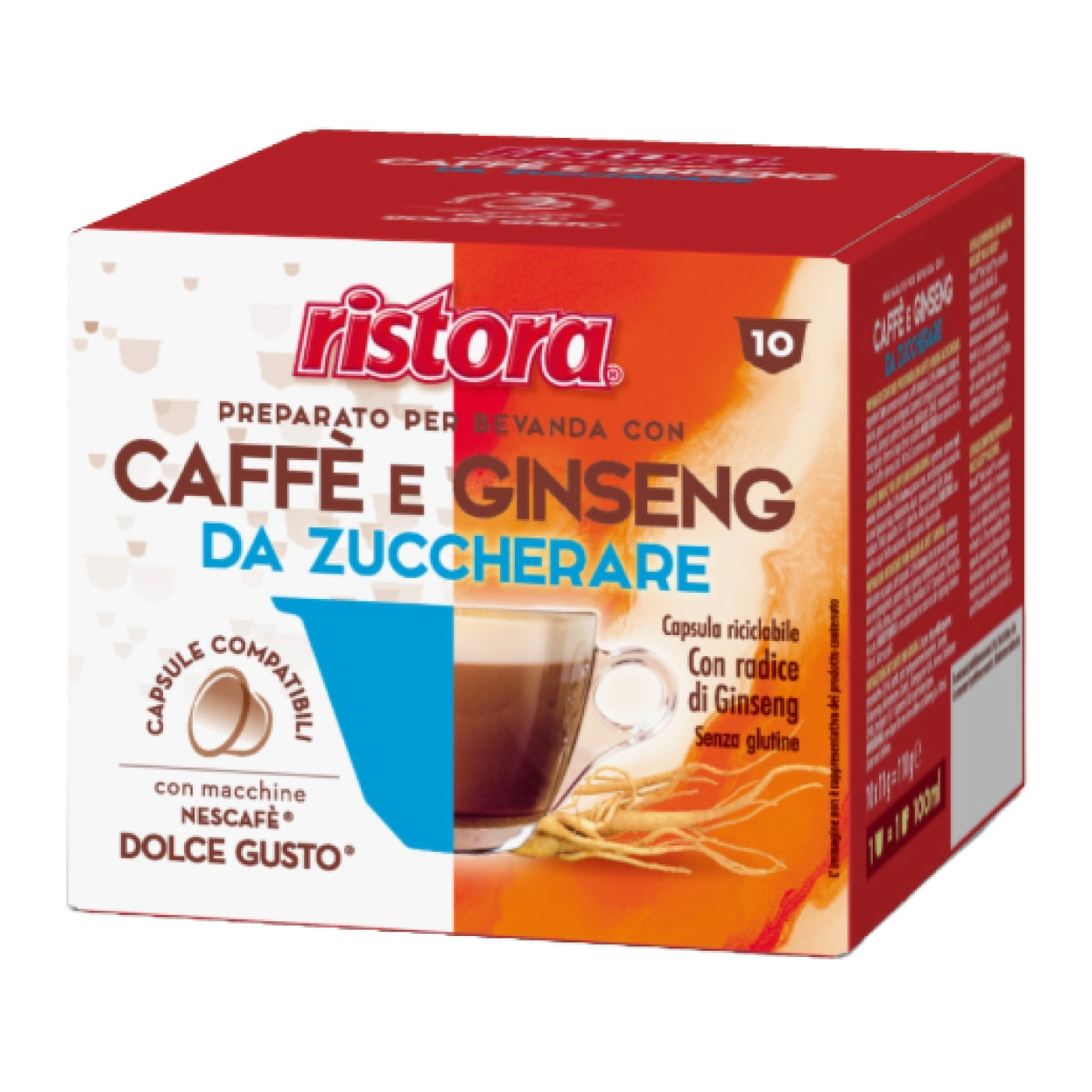 Coffee and Ginseng Drink to be Sugared Nescafè Dolce Gusto Compatible Capsules
