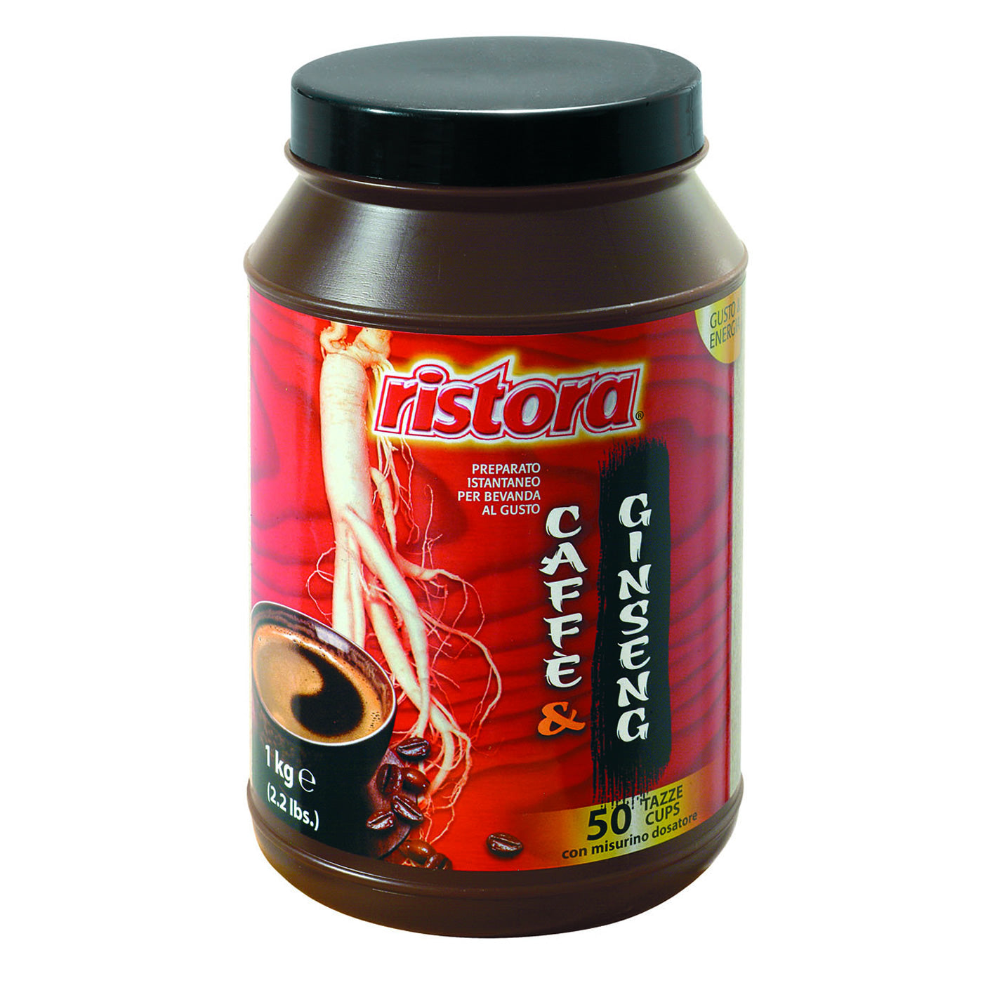 Caffè Istantaneo al Ginseng 50 dosi barattolo + dosatore